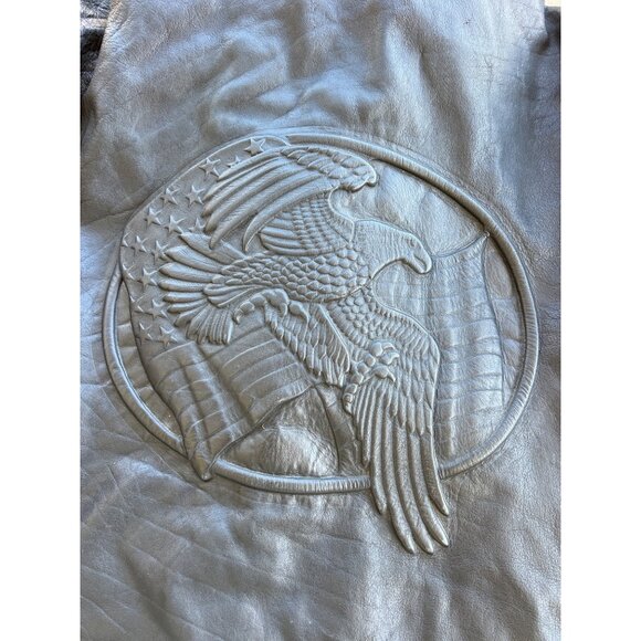 Vintage Vanguard Mens Black Leather Motorcycle Jacket W/ Belted Waist & Embroide - Picture 7 of 7